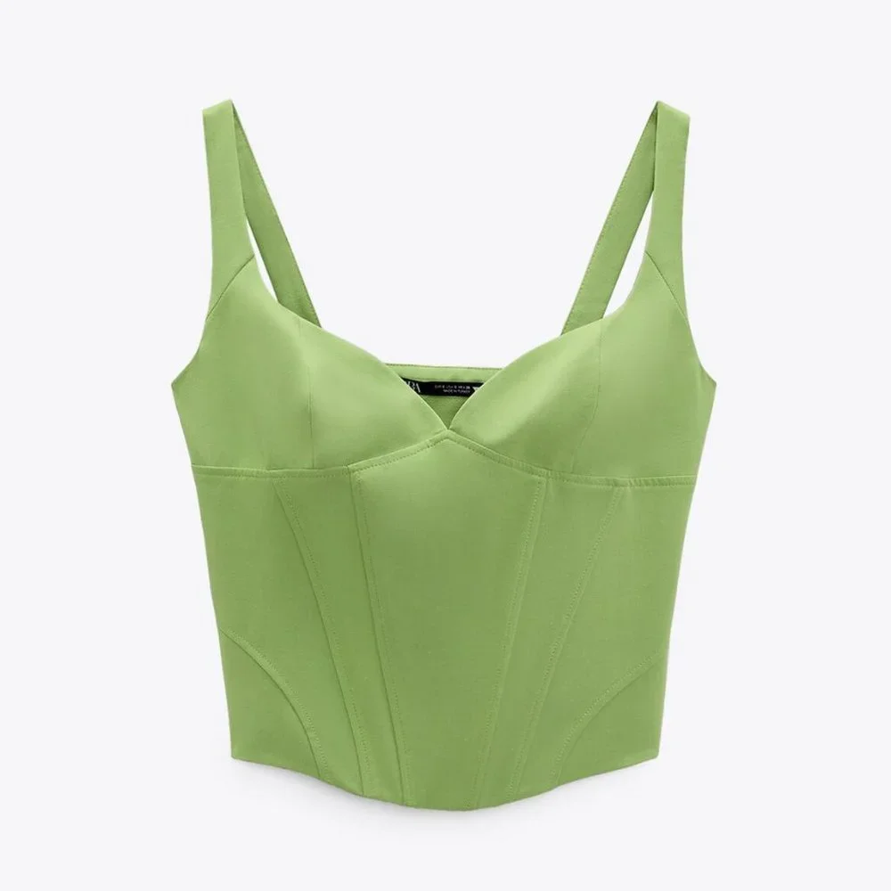 Zara Green Crop Top - Picture 1 of 6